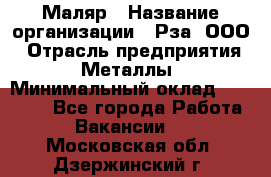 Маляр › Название организации ­ Рза, ООО › Отрасль предприятия ­ Металлы › Минимальный оклад ­ 40 000 - Все города Работа » Вакансии   . Московская обл.,Дзержинский г.